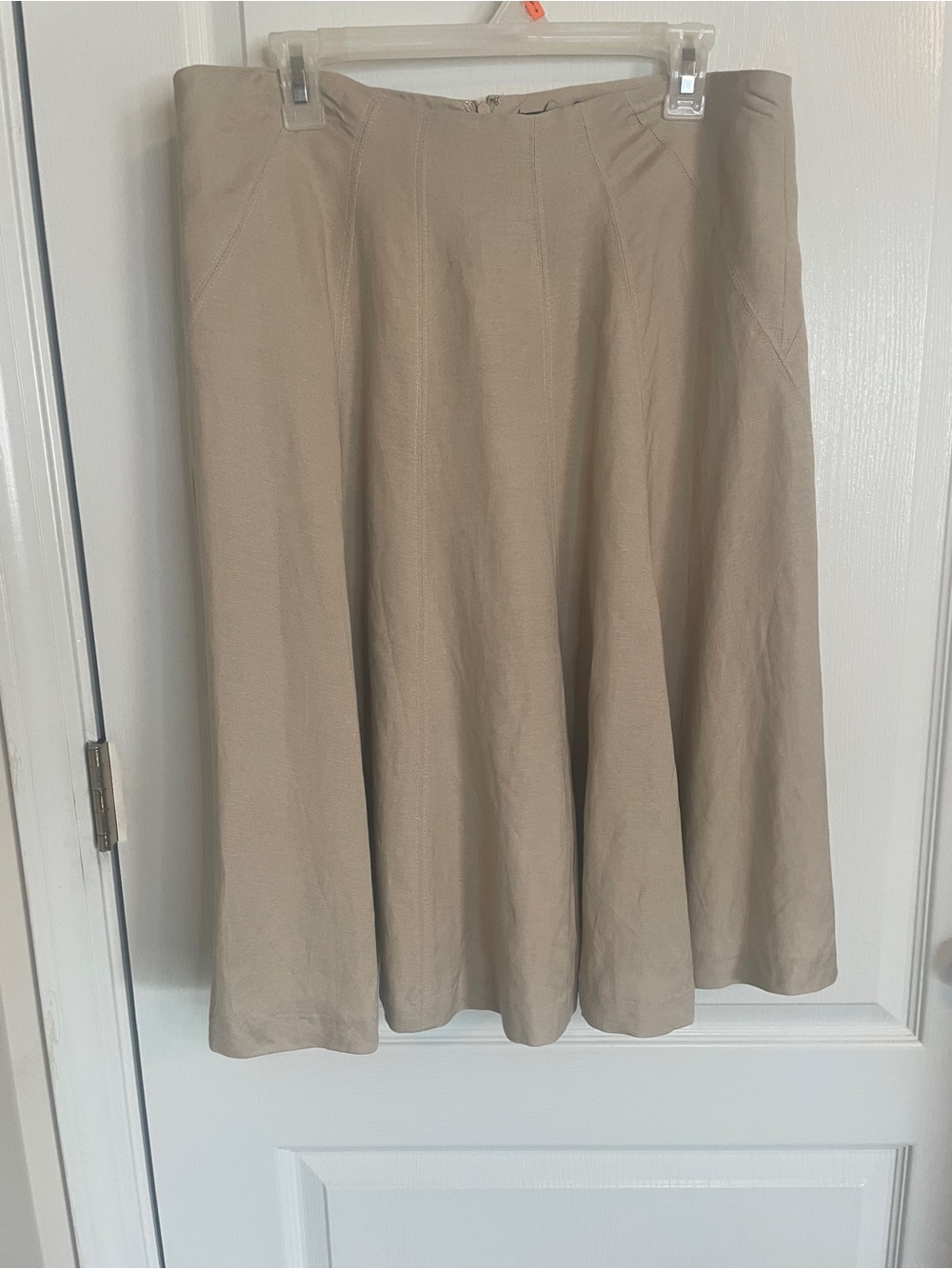 Grace Elements Women’s Flare Skirt in Light Tan Linen Size 14